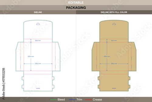 Letter envelope dieline in custom dimensions, editable stationery carton packaging template with fold marks, printable mockup design, and accurate die line details