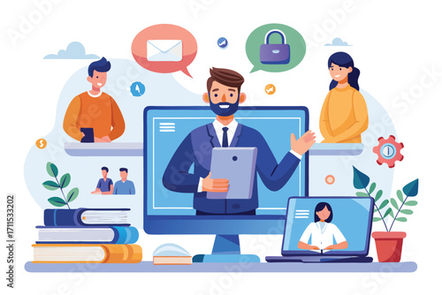 Online learning session with multiple participants discussing various topics in a digital environment
