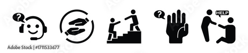 Help and support icon set 