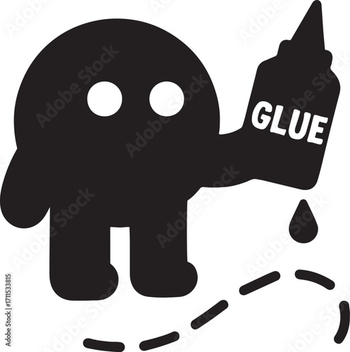 Fabric glue tube silhouette vector, perfect for sewing, crafting, textile projects, and DIY designs.