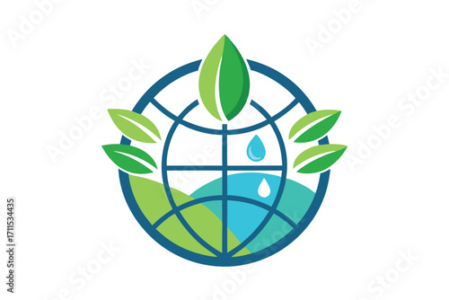 Earth and water symbol representing sustainability and eco-friendly practices for a better future
