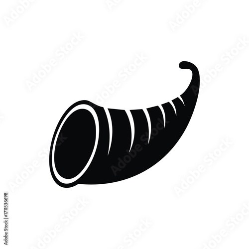 Black Silhouette of a Cornucopia Horn of plenty