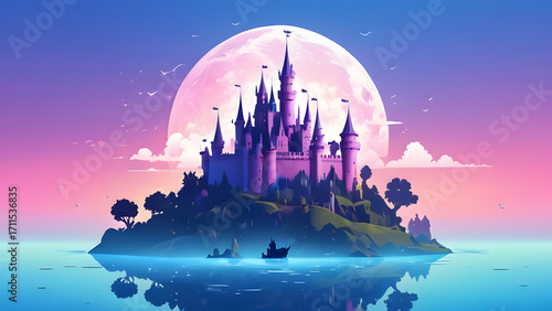 moon over the sea