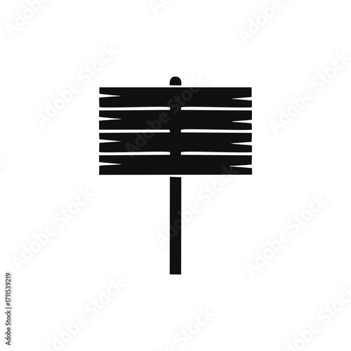 Black Silhouette of a Wooden Signpost signboard information