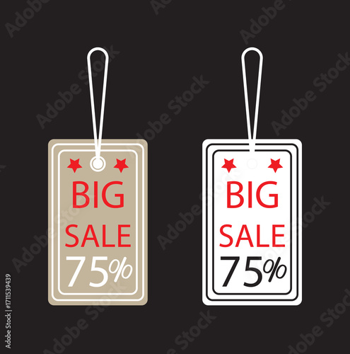 Sale tags discount offers big sale half price new arrival. Sale Coupon, voucher, tag. Vintage Style
