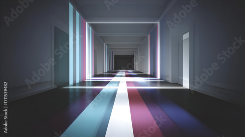 of colorful patterns and mirrored light distortions in digital space