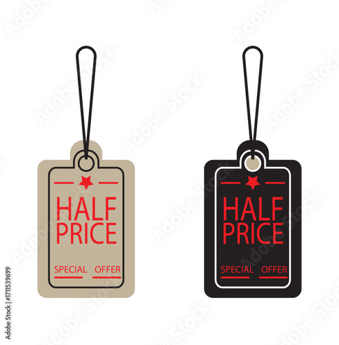 Sale tags discount offers big sale half price new arrival. Sale Coupon, voucher, tag. Vintage Style
