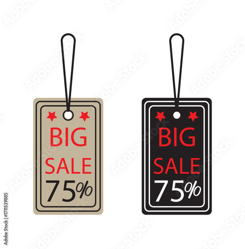 Sale tags discount offers big sale half price new arrival. Sale Coupon, voucher, tag. Vintage Style
