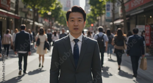 Businessman in city street