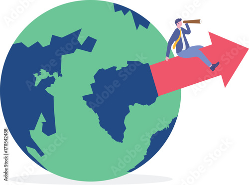 World economic vision or worldwide business, work or investment possibility concepts

