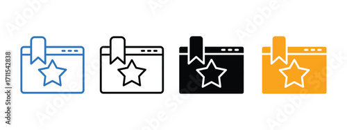 Favorite window tab icon vector. top ratings and user preferences symbol. vector illustration.