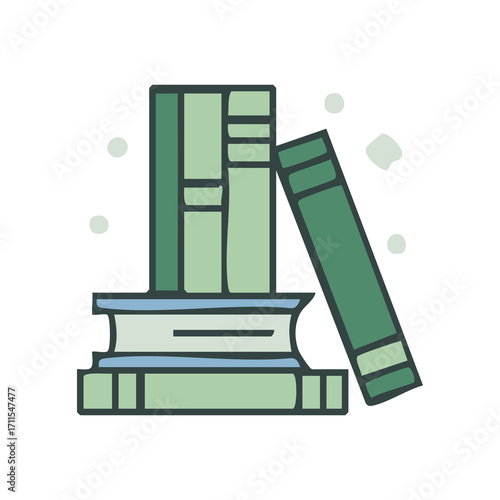 Stack of books icon PNG isolated on transparent background – education, learning, knowledge, library, study material, reading culture