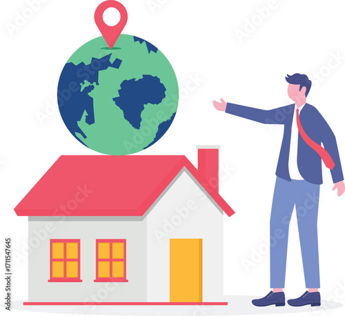 Calculating loss, calculating net income, international and non-resident taxes concept with tiny people.
