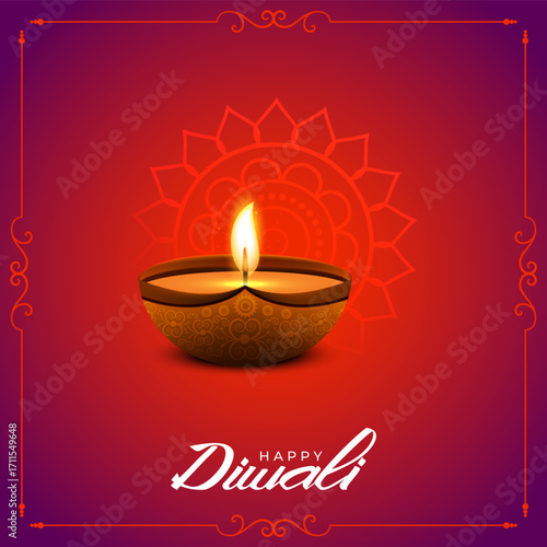 Happy Diwali 2025 | Festival of Lights, Diyas, and Prosperity.holiday Background, Diwali celebration greeting card, abstract vector illustration design.