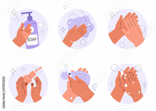 Step by step guide to washing hands properly with soap and water