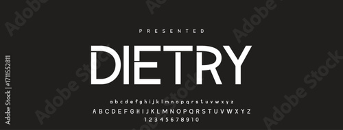 Font alphabet creative modern with black dots, letters A, B, C, D, E, F, G, H, I, J, K, L, M, N, O, P, Q, R, S, T, U, V, W, X, Y, Z and numerals 0, 1, 2, 3, 4, 5, 6, 7, 8, 9, vector illustration 10EPS