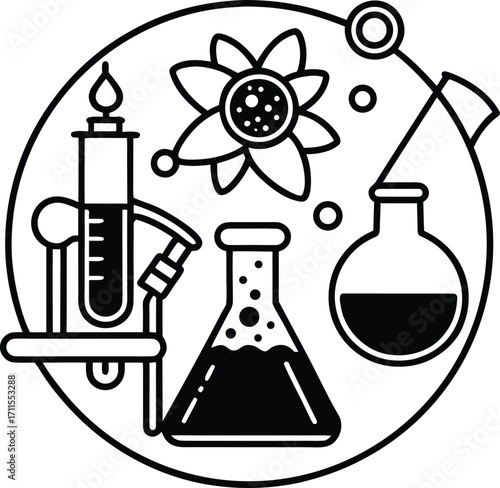Science Laboratory Equipment Illustration