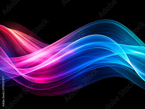 Abstract Colorful Flowing Waves. Dynamic Energy and Motion Background