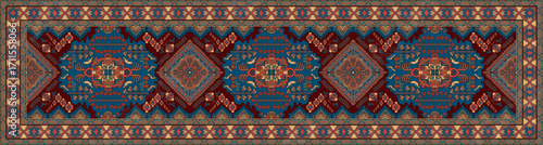 Floral carpet, vintage pattern, long carpet
