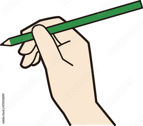 鉛筆を持つ手元
