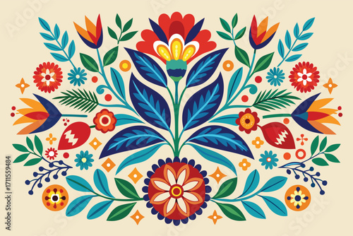 Bright floral pattern displaying vibrant colors and intricate designs for decoration and artistic use