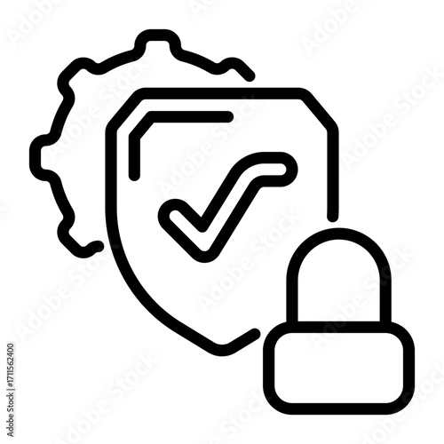 Shield icon, line icon style