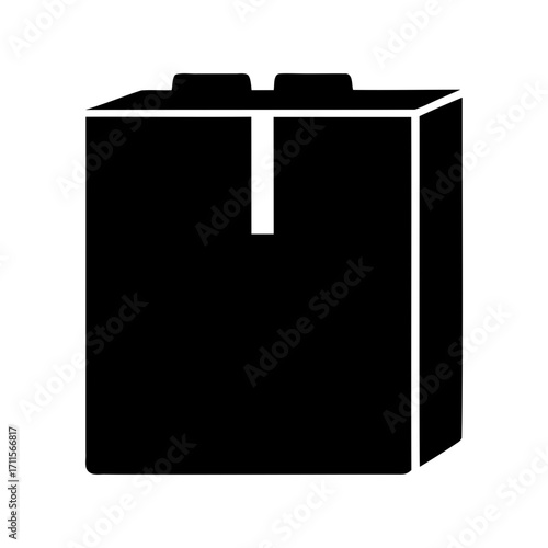 Conceptual graphic representation of an abstract container, a package or simple building block