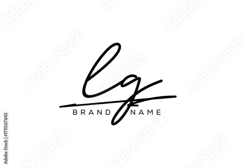 LGletter elegant cursive beauty handwriting logo.