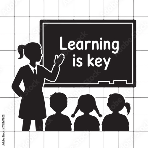 Learning is key educational concept illustration