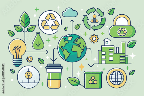 Eco-friendly design showcasing sustainability concepts with a global perspective and green initiatives