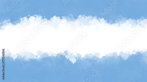 Cloudy Sky Border with Clear Blue Background.