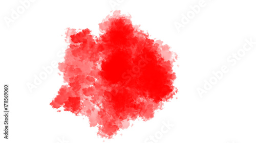 Red Ink Splash Texture on Black Background with Rough Edges for Abstract Grunge and Creative Design.