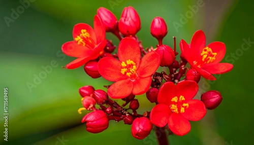 Wallpaper Mural Cluster of vibrant red flowers (1) Torontodigital.ca