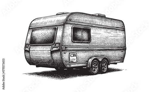 trailer illustration vector style