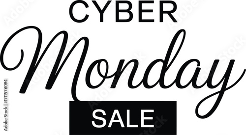 Exciting Cyber Monday sale announcement with elegant typography