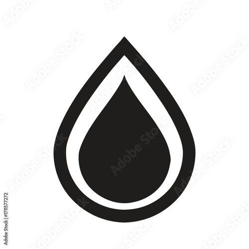 oil drop and water droplet icon illustration