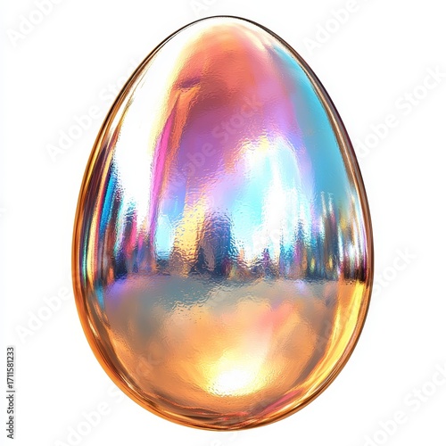 Luminous Orb of Spectral Light With Rainbow Reflections and Elegant Egg Shape Aesthetic Design