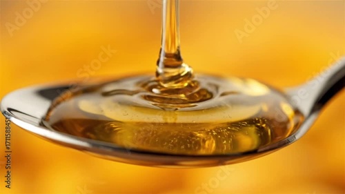 Wallpaper Mural Golden honey slowly dripping from a spoon, creating a rich, viscous texture. Torontodigital.ca