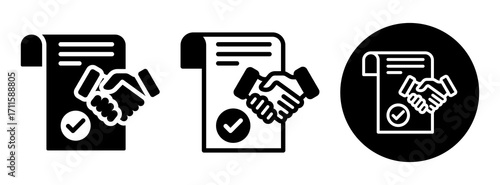 Contract Icon Collection Glyph & Mixed Style
