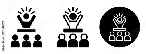 Motivational Speech Icon Collection Glyph & Mixed Style