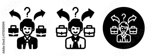 Career Choice Icon Collection Glyph & Mixed Style