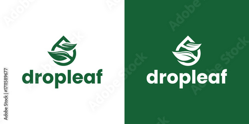 nature drop leaf logo vector