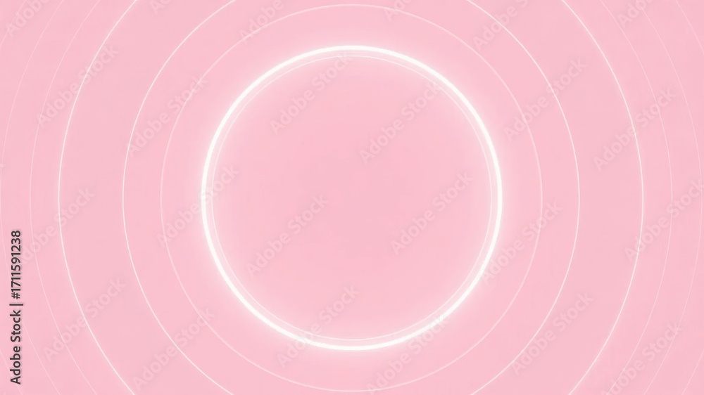Obraz premium Minimalist pink background with concentric white circles