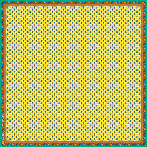 Yellow Minimal Polka Dot Pattern Bandana Scarf Vector Design