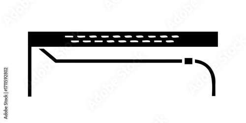 Kitchen range hood icon with exhaust vent in minimalist solid design
