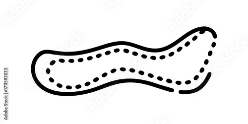 Sanitary pad line icon with dotted absorbent center
