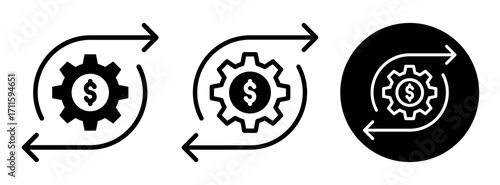 Cash Flow Icon Collection Glyph & Mixed Style