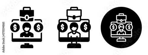 Freelance Work Icon Collection Glyph & Mixed Style