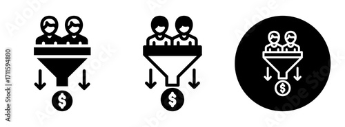 Conversion Rate Icon Collection Glyph & Mixed Style