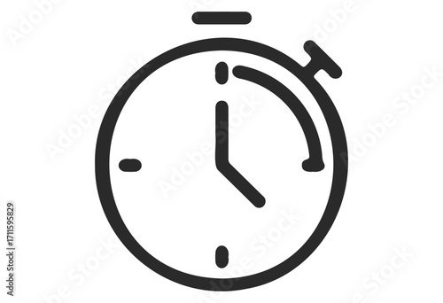 Minimalist stopwatch icon representing time management and precision - stock vector